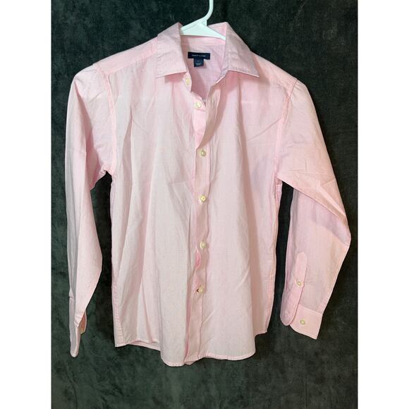 Boys Tommy Hilfiger Pink Plaid Long Sleeve Button Down Shirt 10 - Picture 1 of 6